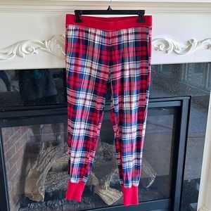 Plaid Pajama Pants Joggers Red Navy Blue New Directions Belk Medium Womens Comfy